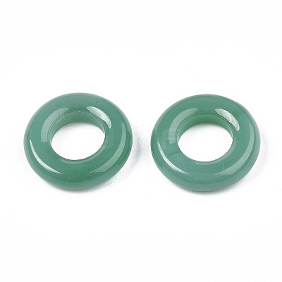 Imitation Jade Glass Linking Rings GLAA-S054-35B-A01-1