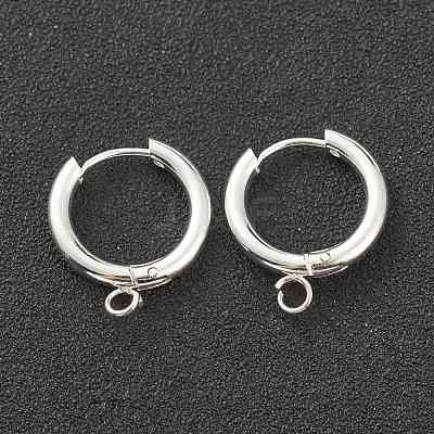 201 Stainless Steel Huggie Hoop Earring Findings STAS-P283-01D-S-1