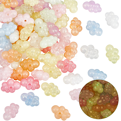 80Pcs Luminous Acrylic Beads OACR-PA0002-01-1
