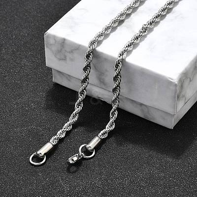 Non-Tarnish 304 Stainless Steel Rope Chain Necklaces NJEW-F226-03P-06-1