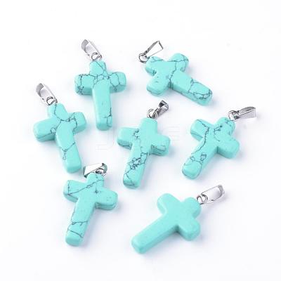 Synthetic Turquoise Pendants G-J354-06-1