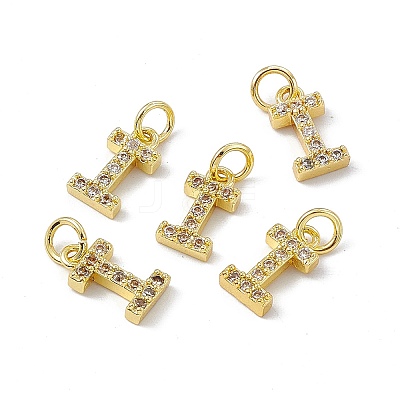 Real 18K Gold Plated Brass Micro Pave Clear Cubic Zirconia Charms KK-E068-VB452-I-1