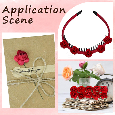 144Pcs Paper Artificial Rose Flower DIY-SP0005-95B-1