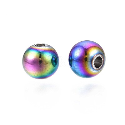 Rack Plating Rainbow Color 304 Stainless Steel Beads STAS-S119-081C-01-1