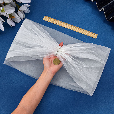 Polyester One-shoulder Shawl for Bride AJEW-WH0596-370-1