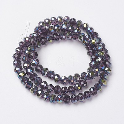 Electroplate Transparent Glass Beads Strands EGLA-A034-T6mm-S07-1