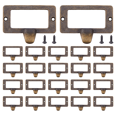 25Pcs Rectangle Zinc Alloy Label Frame Card Holder AJEW-FH0008-75D-1