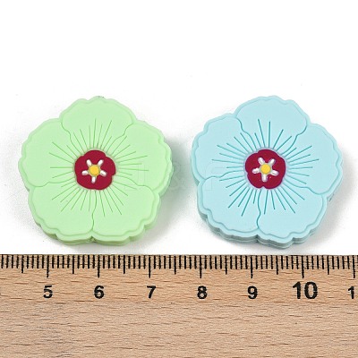 Flower Food Grade Silicone Focal Beads SIL-A011-02C-1