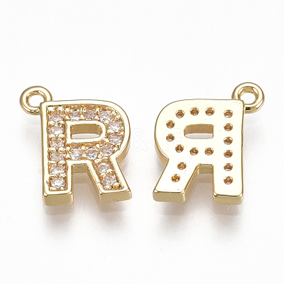 Brass Cubic Zirconia Charms KK-S348-330R-1