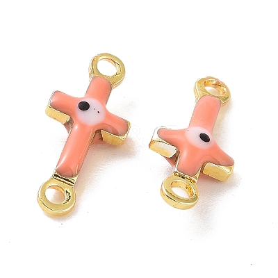Brass Enamel Connector Charms KK-J302-08G-04-1