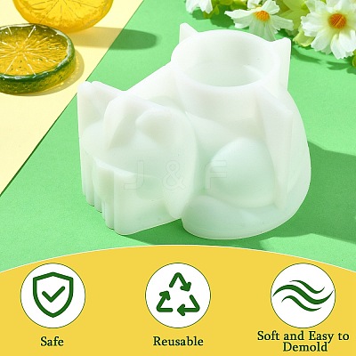 Cat Shape Candle Holder Silicone Molds ST-CJ0043-044-1