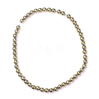 Non-magnetic Synthetic Hematite Beads Strands G-S096-6mm-8-1