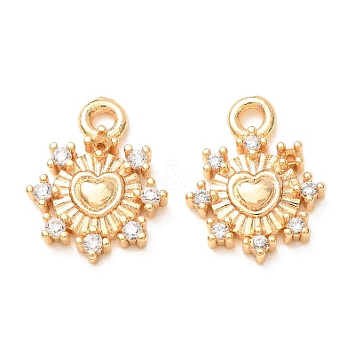 Valentine's Day Brass Micro Pave Clear Cubic Zirconia Charms CU-K002-13G-1