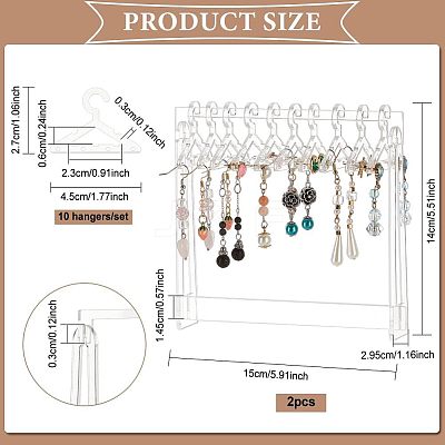 Transparent Acrylic Earring Display Stands EDIS-WH0029-12-1