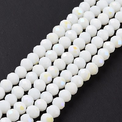 Electroplate Opaque Solid Color Glass Beads Strands EGLA-A034-P3mm-L17-1