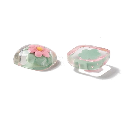 Transparent Resin Cabochons RESI-G034-A06-1