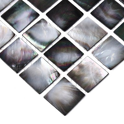 Natural Black Lip Mosaic Tiles Cabochons SHEL-Q029-10-1
