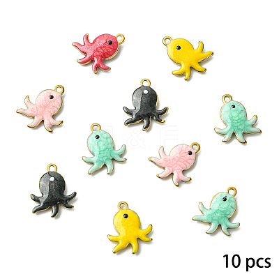 10Pcs 304 Stainless Steel Enamel Charms STAS-YW0003-43C-1