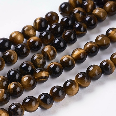 Natural Tiger Eye Beads Strands X-G-C076-6mm-1B-1