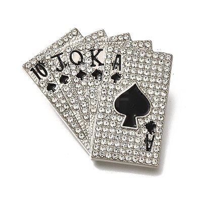 Poker Card Enamel Pins JEWB-Q009-10P-1