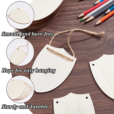 20Pcs Finished Wood Sheild Big Pendants FIND-SP0005-18-1