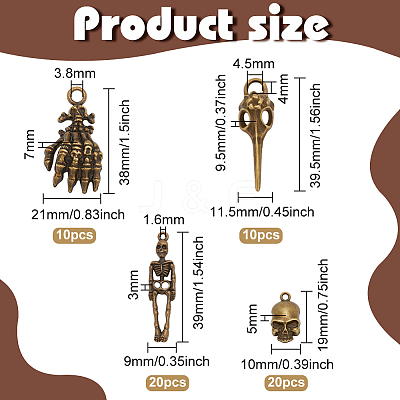4 Styles Tibetan Style Alloy Pendants FIND-FG0002-81-1