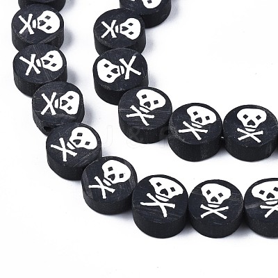 Handmade Polymer Clay Bead Strands X-CLAY-S096-034-1