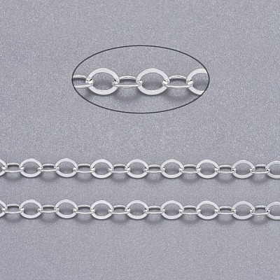 Brass Flat Oval Cable Chains CHC029Y-S-1