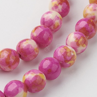 Natural Ocean White Jade Bead Strands G-G916-8mm-03-1