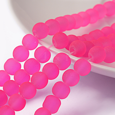 Baking Paint Transparent Glass Bead Strands GLAA-S031-6mm-35-1