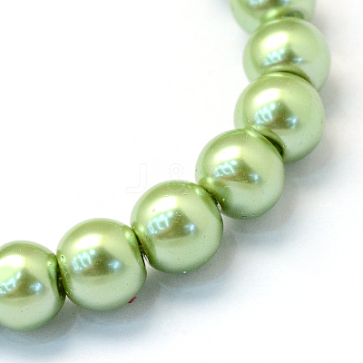 Baking Paint Pearlized Glass Pearl Round Bead Strands HY-Q003-10mm-26-1
