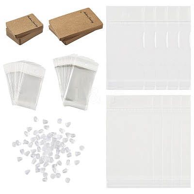 200Pcs 2 Styles Rectangle Cardboard Paper Earring Display Cards CDIS-FS0001-28-1
