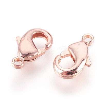 Brass Lobster Claw Clasps KK-S314-42RG-1