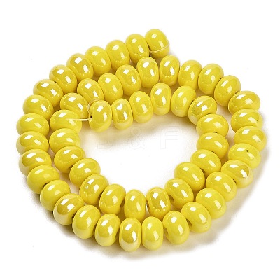 Glazed Porcelain Rondelle Beads PORC-Q001-01J-1