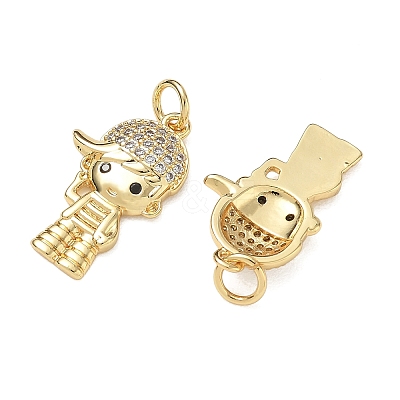 Brass Micro Pave Black Cubic Zirconia Pendants CU-CBA9AFC-01G-22-1