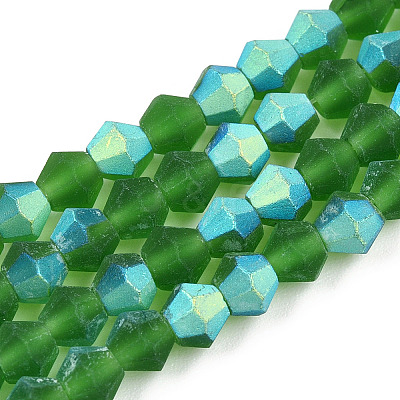 Imitate Austrian Crystal Bicone Frosted Glass Beads Strands GLAA-F029-TM4mm-A25-1
