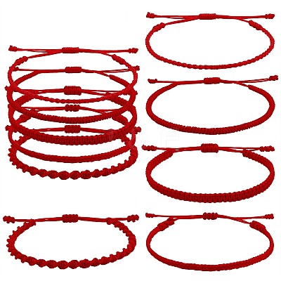 5Pcs 5 Style Nylon Thread Woven Braided Bracelets Set BJEW-SW00054-1