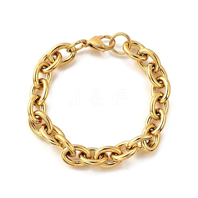 304 Stainless Steel Cable Chain Bracelets for Women BJEW-Q050-01C-G-1