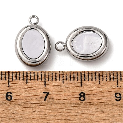 304 Stainless Steel Resin Pendants STAS-P406-15E-P-1