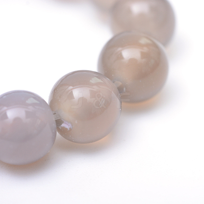 Round Natural Grey Agate Bead Strands X-G-R345-6mm-07-1