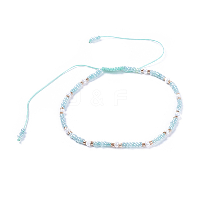Adjustable Nylon Thread Braided Beads Bracelets BJEW-JB04377-1
