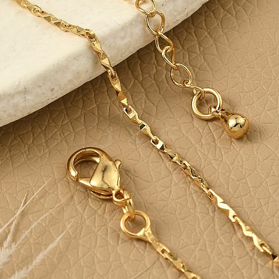 Brass Link Chain Bracelets for Women BJEW-G735-06G-1