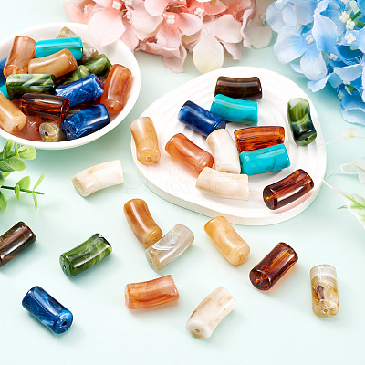 45Pcs 9 Colors Acrylic Imitation Gemstone Beads MACR-TA0002-93-1