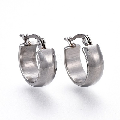 Tarnish Resistant 304 Stainless Steel Hoop Earrings EJEW-F188-23P-1