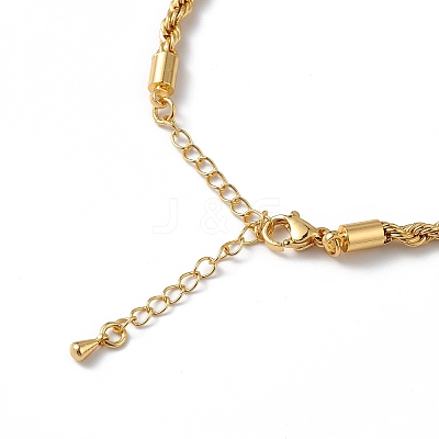 Rack Plating Brass Rope Chain Bracelet for Women BJEW-C020-11A-G-1