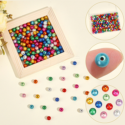 300Pcs Spray Painted Acrylic Beads MACR-PA0001-80-1