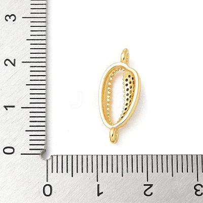 Brass Micro Pave Cubic Zirconia Connector Charms KK-U053-05G-1