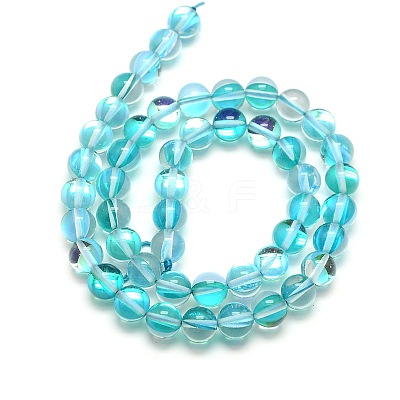 Synthetic Moonstone Beads Strands G-F143-10mm-07-1