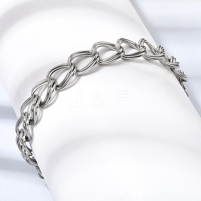 201 Stainless Steel Curb Chain Bracelets for Men STAS-T077-06P-1
