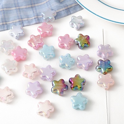 Transparent UV Plating Acrylic Beads OACR-I015-46-1